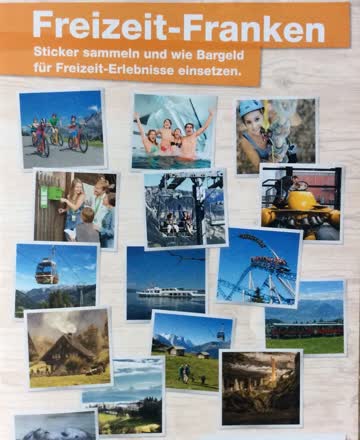 Exsila Artikel: Migros Freizeit-Franken : eine volle Karte, Wert CHF 80.-