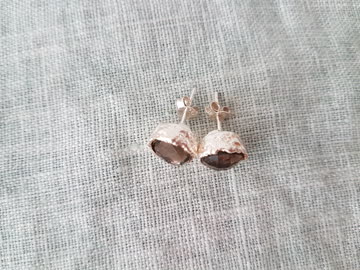 Echt Silber Ohrstecker mit Rauchquarz neu