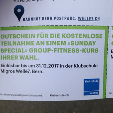 Exsila Artikel: Gutschein für Sunday-Special GroupFit