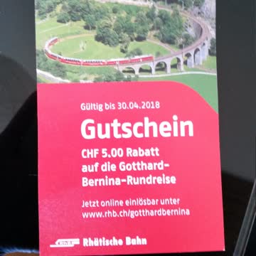 Exsila Artikel: 2x 5.- für Gotthard-Bernina-Rundreise