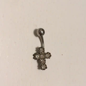 Bauchnabel Piercing Silber Kreuz
