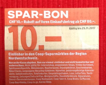 Coop 10 Franken Gutschein
