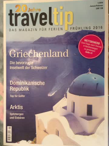 traveltip; Das Magazin für Ferien / Ausg 1/2016/Frühling 16