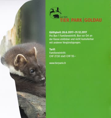 Exsila Artikel: Tierpark Goldau Gutschein 50% Rabatt gültig bis 31.12.2017