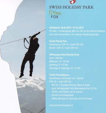 Exsila Artikel: Swiss Holiday Park Gutschein 50% gültig bis 31.12.2017