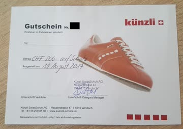 Exsila Artikel: Künzli SwissSchuh Gutschein Fr.200.-