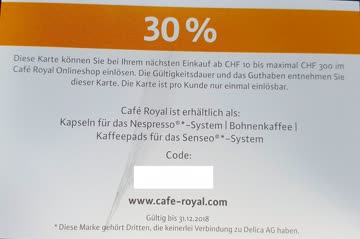 30% Cafe Royal Kaffeekapseln (auch Nespresso kompatibel)