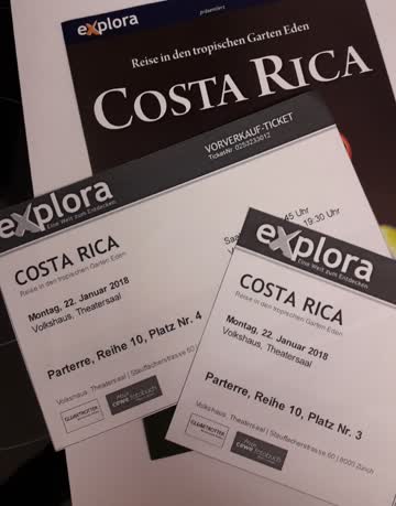 Exsila Artikel: 2 Tickets für den Vortrag 'Costa Rica' in Zürich am 22.01.18