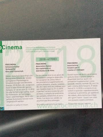 Exsila Artikel: Kinogutschein Eintritt Ticket Gutschein