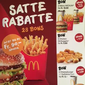 28 Gutscheine McDonald's