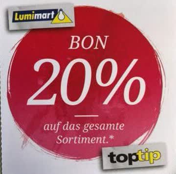 Exsila Artikel: 20 % Toptip / Lumimart Bon