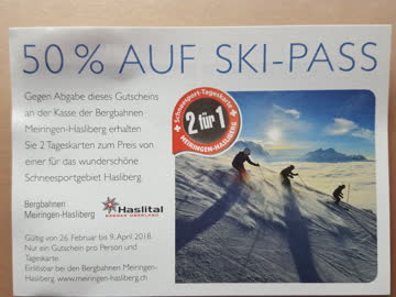 Exsila Artikel: 50% auf Skipass