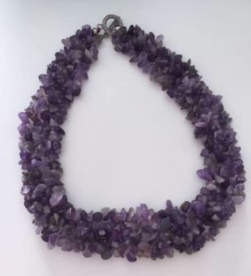 Neue Amethyst Splitter Halskette 45cm