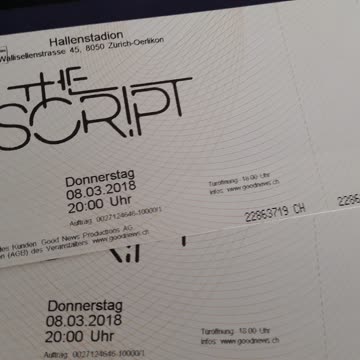 2 Tickets für das Konzert 'THE SCRIPT'