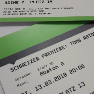 Exsila Artikel: 2 Tix für die Kinovorpremiere von TOMB RAIDER 13.03. Zürich