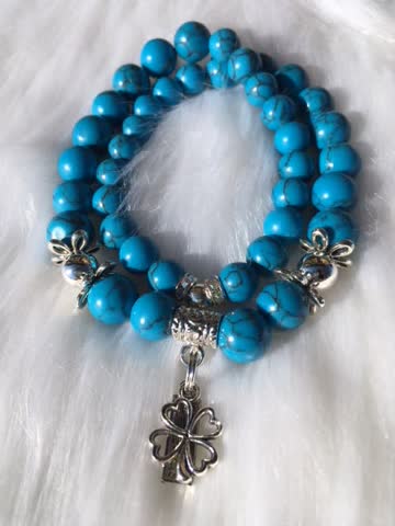 Exsila Artikel: Blue Turquis-Stein - Armband (doppelt) NEU!