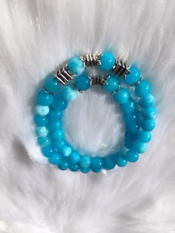 Zebra Jade-Stein - Armband (doppelt) NEU!