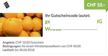 Gebana Shop 10.- CHF - Bio&Fairtrade Shop