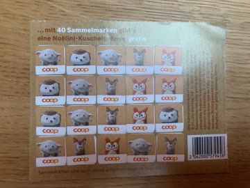 Coop sammelkarte für 1 Tierli 40 Kleber