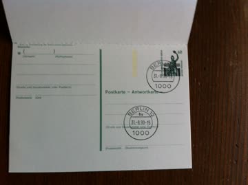 D-1990 2 Postkarten mit Antwortkarten Berlin München