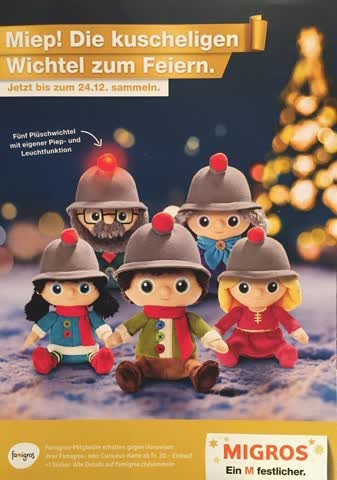 Migros Plüschwichtel Finn Wichtel
