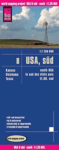 Reise Know-How Landkarte USA 08, Süd (1:1.250.000) : Kansas, Oklahoma, Texas: world mapping project