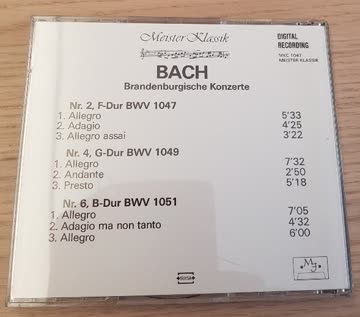 Meister Klassik - Bach - Bandenburgische Konzerte Nr. 2,4,6
