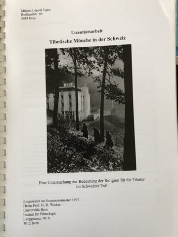 Lizenziatsarbeit: Tibetische Mönche in der Schweiz