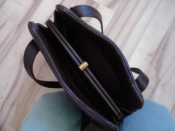 braune Lederhandtasche "Vintage" mit kl. Portemonne