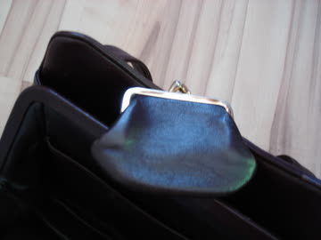 braune Lederhandtasche "Vintage" mit kl. Portemonne