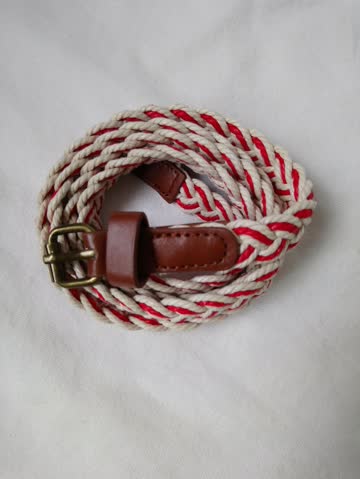 Flechtgürtel rot - creme