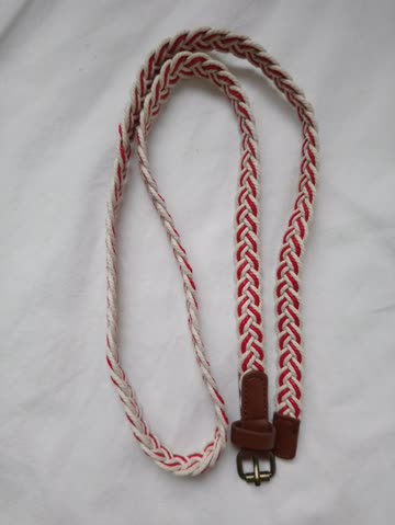 Flechtgürtel rot - creme