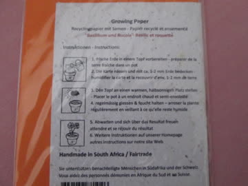 „Growing Paper" Grusskarte