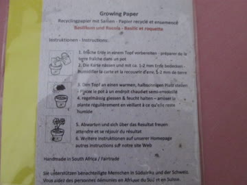„Growing Paper" Grusskarte