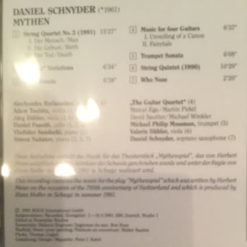 Mythen. Daniel Schnyder