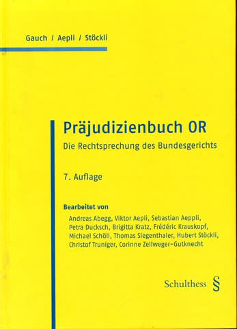 Präjudizienbuch zum OR. Rechtsprechung des Bundesgerichts