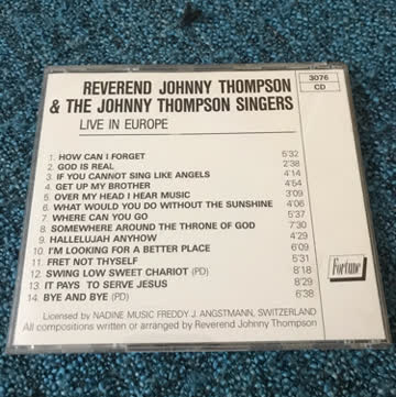 Reverend Johnny Thompson : Live In Europe (Gospel)