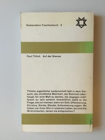 Paul Tillich-„An der Grenze“