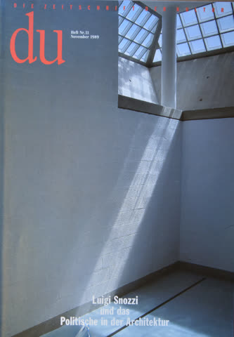 DU Heft Nr.11/1989 Luigi Snozzi und das Politische in der Ar