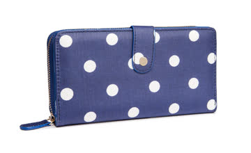 NEUES Portemonnaie Blau-Weiss Polka dots