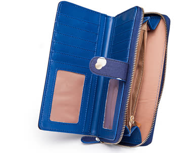 NEUES Portemonnaie Blau-Weiss Polka dots
