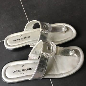 Daniel Hechter Pantoletten Silber Gr. 6,5