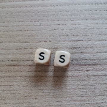 Exsila Artikel: Holzbuchstaben geprägt 1cm x 1cm 2x S