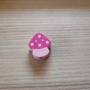 Exsila Artikel: Holzperle rosa pink Pilz