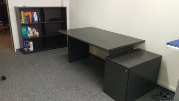 Schreibtisch & Schubladenkorpus, dunkelgrau