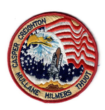 NASA Casper Creighton Mullane Hilmers. Gesticktes Abzeichen