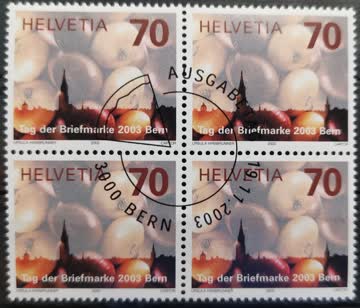 2003 Tag der Briefmarke Zibelemärit Bern Viererblock ET