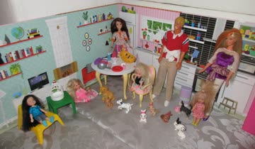 Barbie Sammlung (2) Kiste mit Haus Wohnung Familie Auto etc.