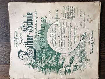 "Zither-Schule", antik, Lehrtext und Noten