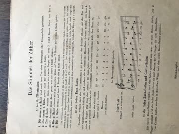 "Zither-Schule", antik, Lehrtext und Noten